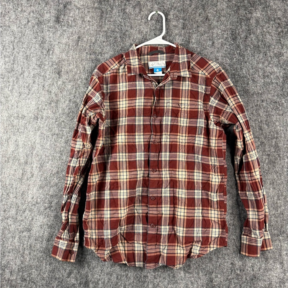 Plaid Men's Shirt in Red and Cream